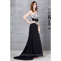 Grace Karin Hot Sale Sweetheart Neckline en mousseline de soie Split Leg Long Black Lace Robe de bal CL7519